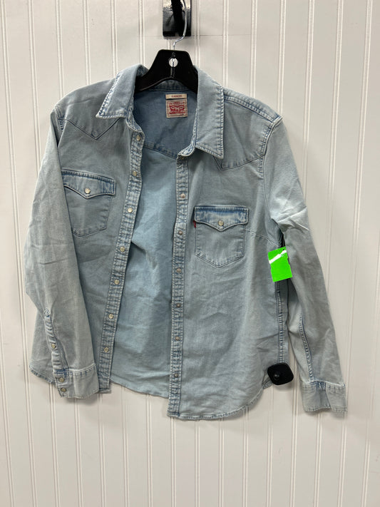 Jacket Denim By Levis In Blue Denim, Size:M