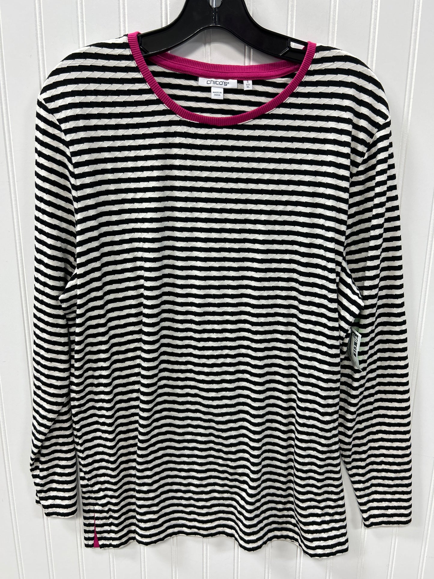 Top Ls By Chicos In Black & White, Size:Xl