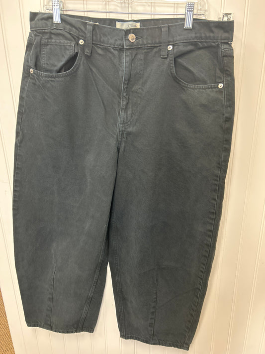 Jeans Cropped By Universal Thread In Black Denim, Size:14