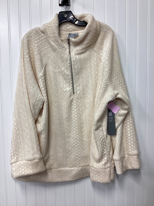 Athletic Fleece By Daisy Fuentes In Cream, Size:2X
