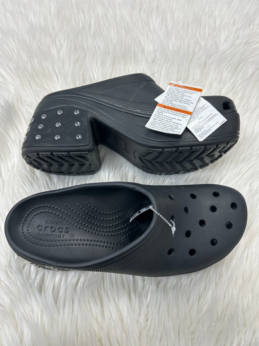 Shoes Heels Block By Crocs In Black, Size:12 NWT