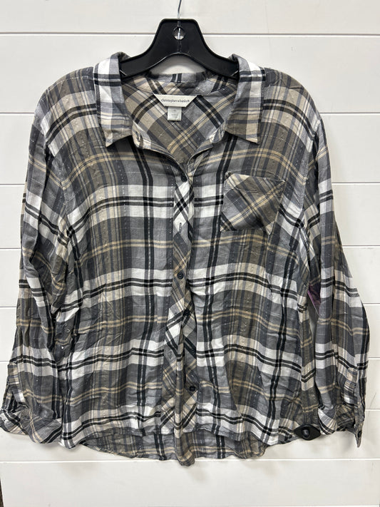 Top Ls By Christopher And Banks In Grey & Tan, Size:Xl