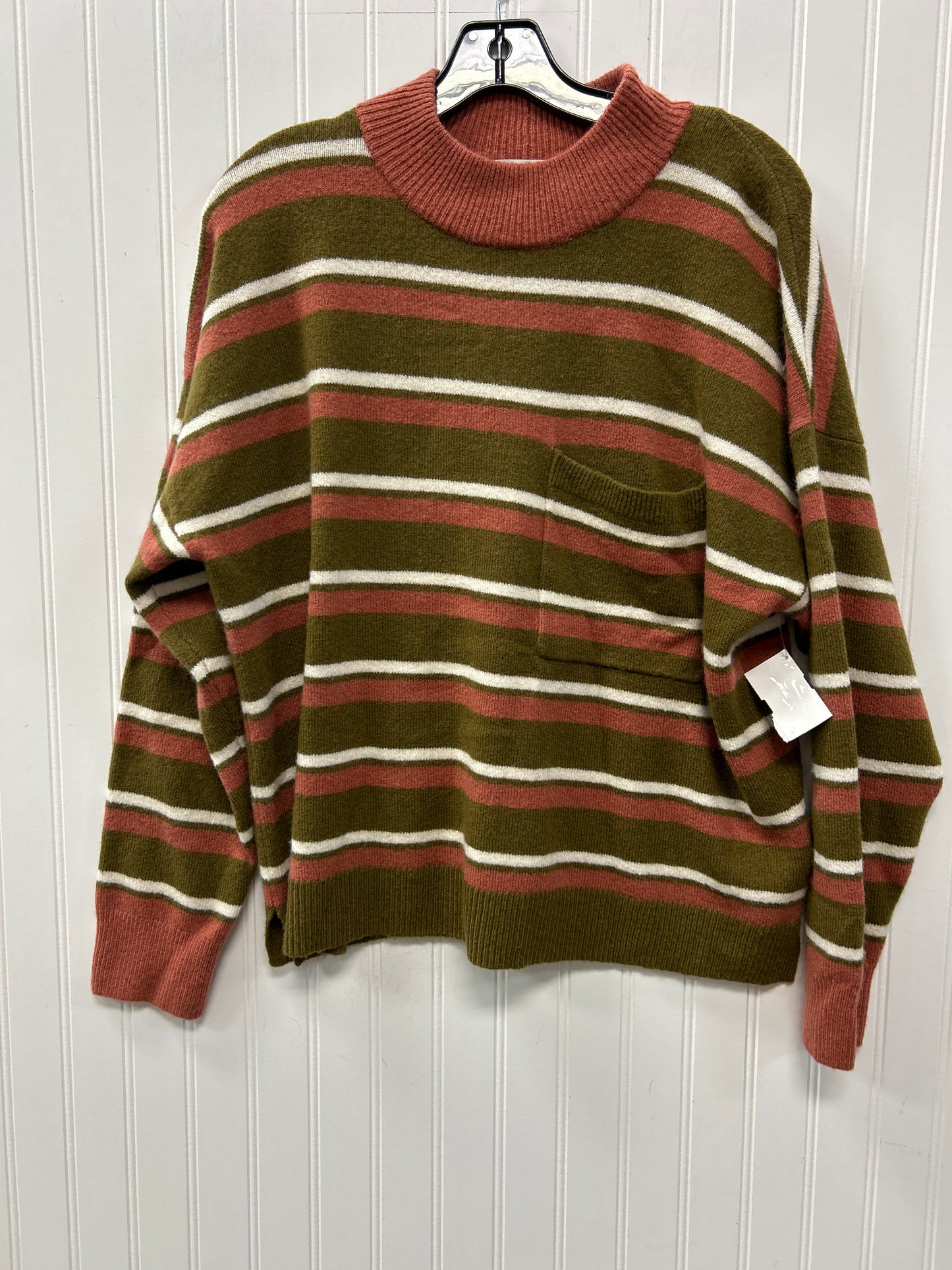 Sweater By Madewell In Green & Pink, Size:L