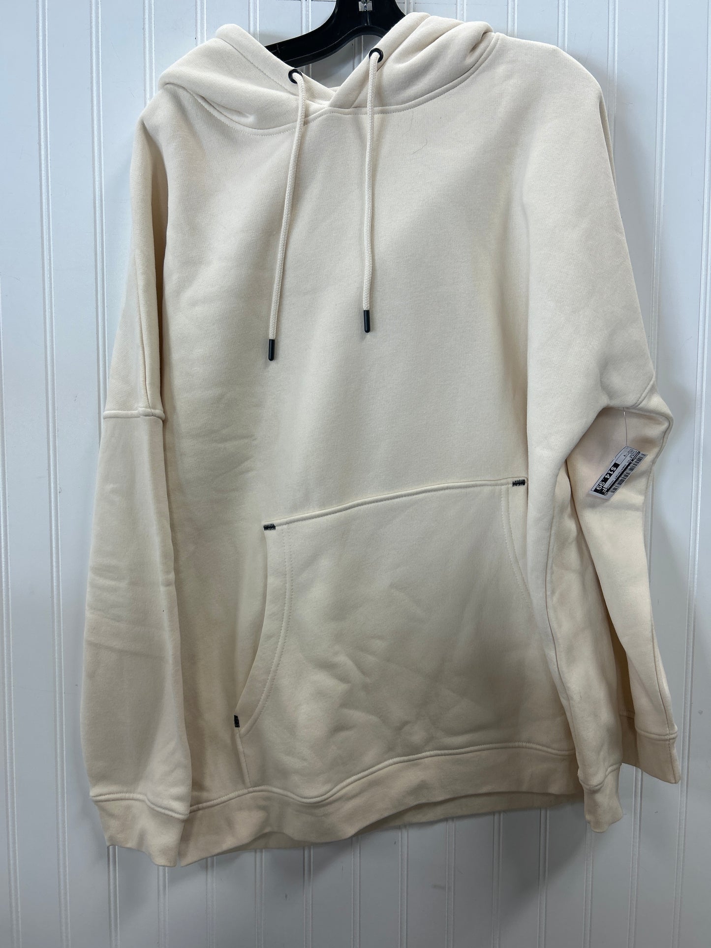 Athletic Sweatshirt Hoodie By Mono B In Cream, Size:1X