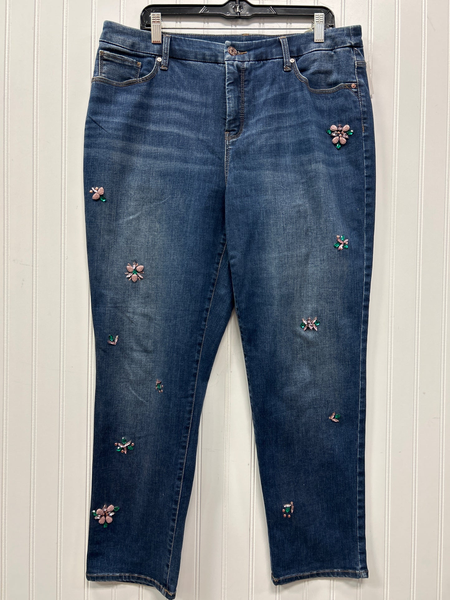Jeans Straight By Chicos In Blue Denim, Size:14
