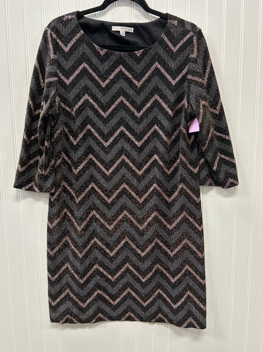 Dress Casual Midi By Studio 1 In Black & Gold, Size:14