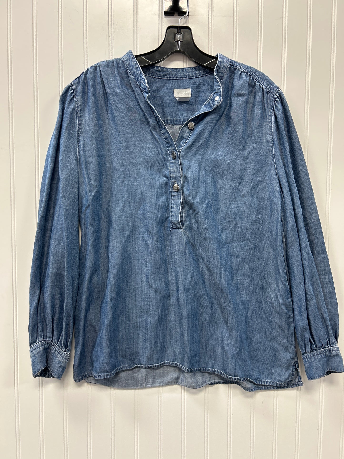 Top Ls By Chicos In Blue Denim, Size:M