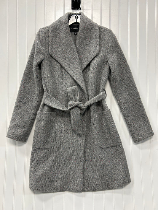 Coat Peacoat By Express In Grey, Size:Xxs
