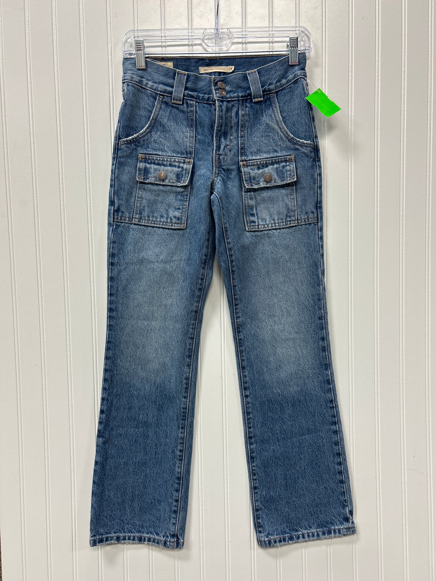 Jeans Boot Cut By Levis In Blue Denim, Size:0