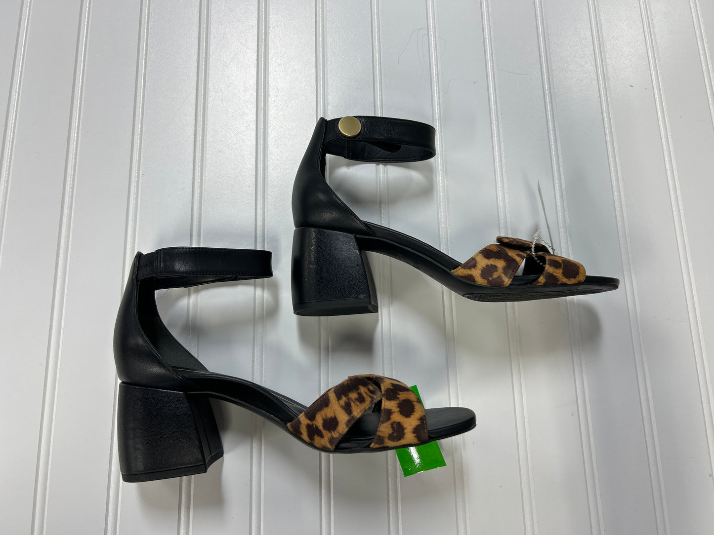 Sandals Heels Block By Vionic In Leopard Print, Size:7.5