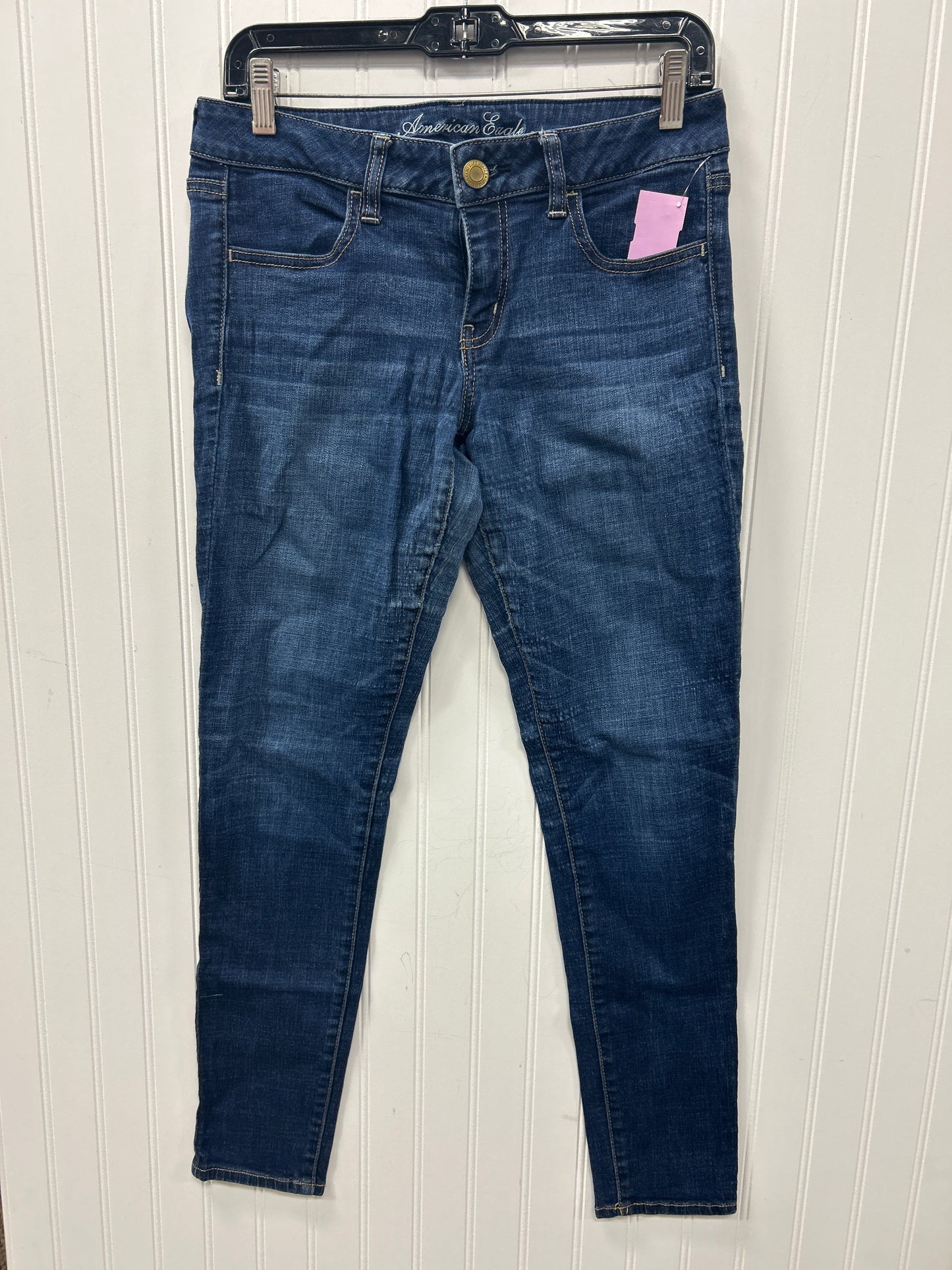 Jeans Skinny By American Eagle In Blue Denim, Size:10