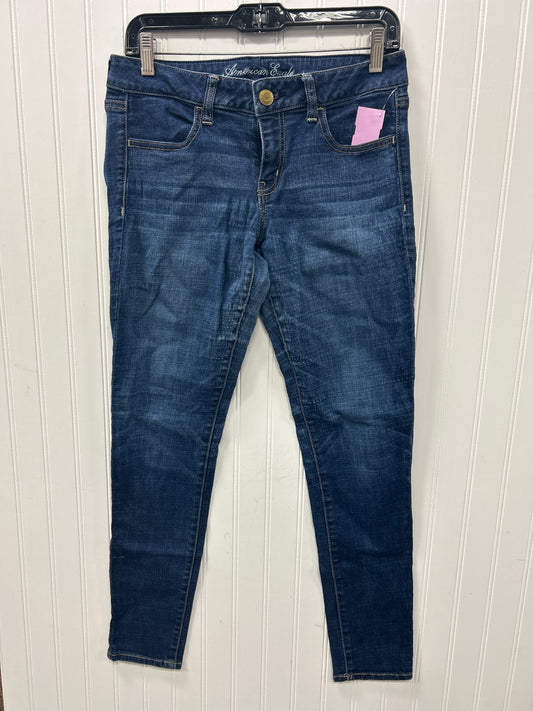 Jeans Skinny By American Eagle In Blue Denim, Size:10