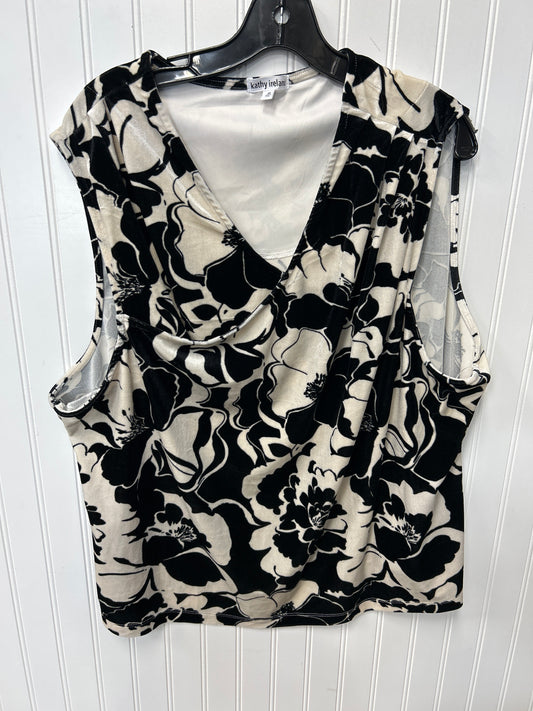 Skirt Set 2Pc By Kathy Ireland In Black & Cream, Size:3X