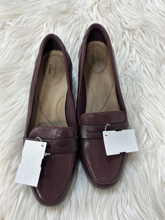 Shoes Flats By Clarks In Purple, Size:8.5
