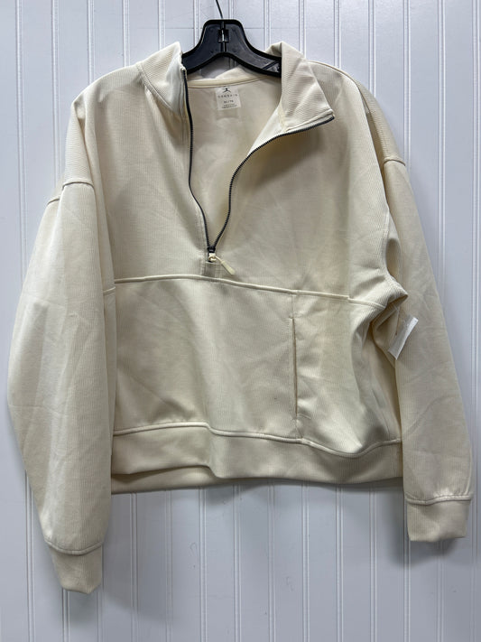 Athletic Top Ls Collar By Danskin In Cream, Size:Xl