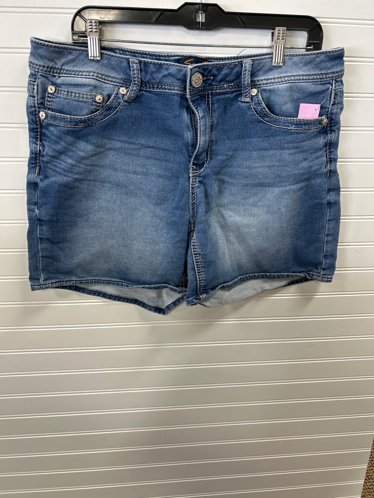 Shorts By Seven 7 In Blue Denim, Size:14