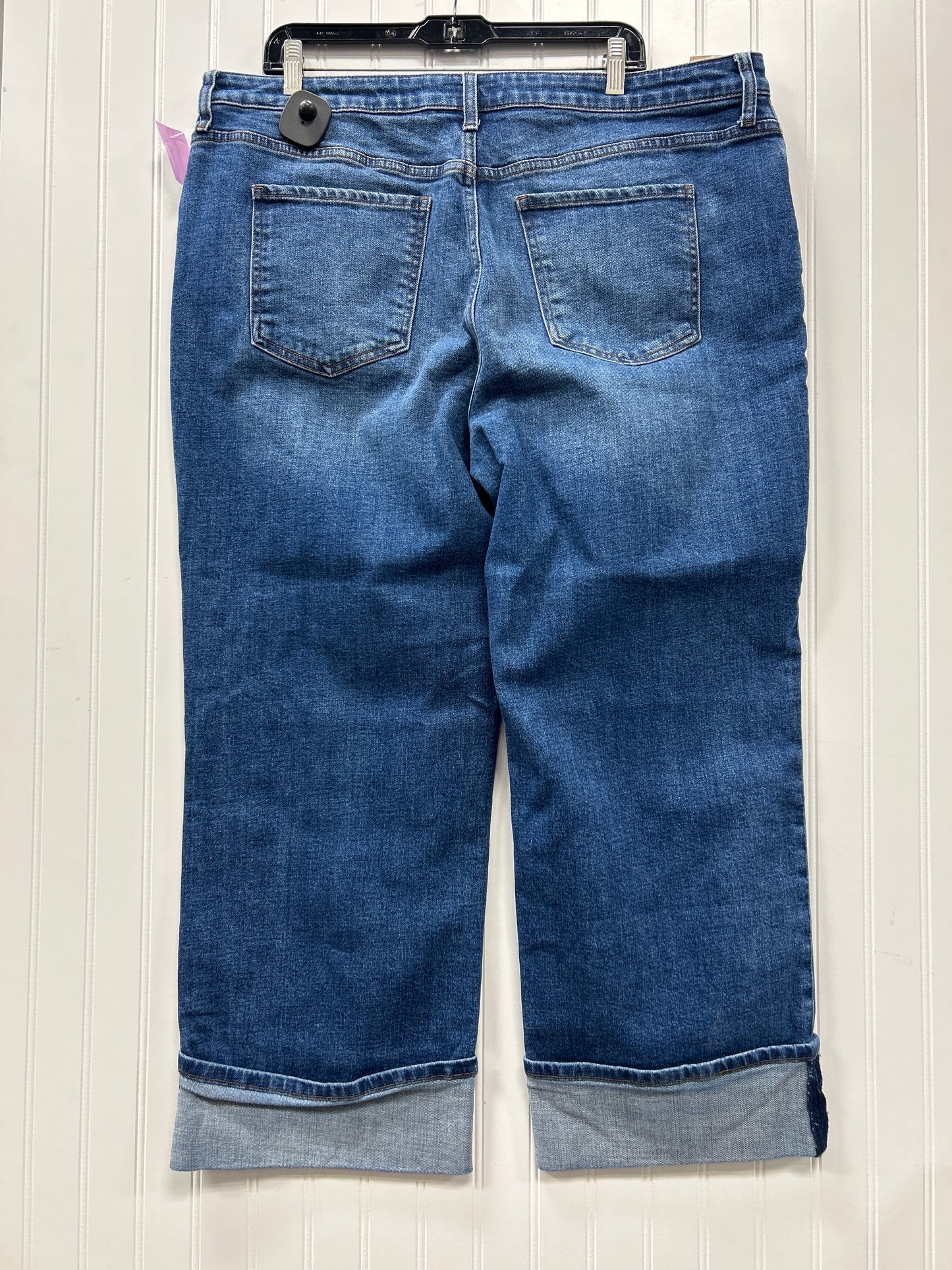 Jeans Straight By Kut In Blue Denim, Size:18