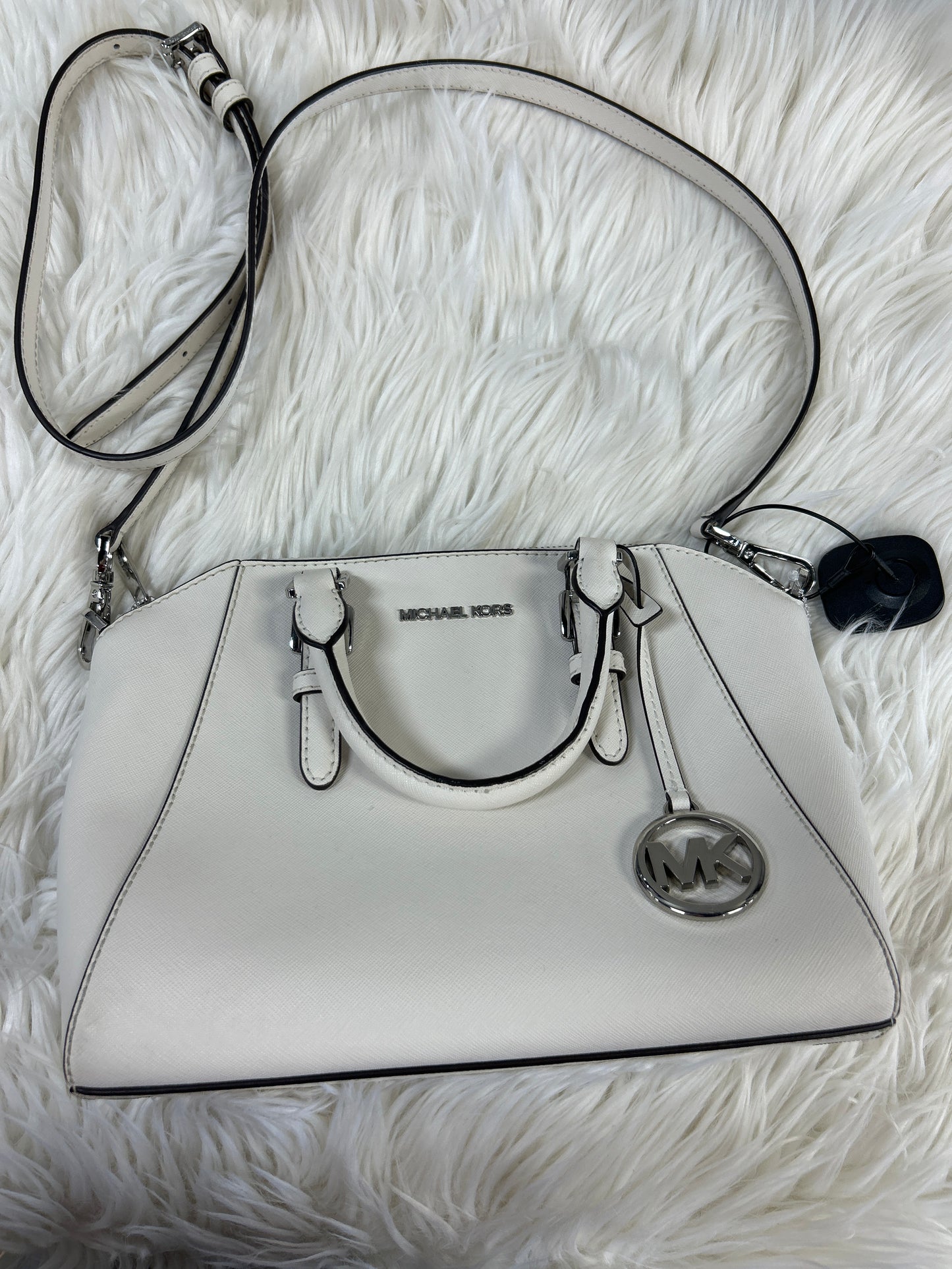 Handbag Designer By Michael Kors In Cream, Size:Medium