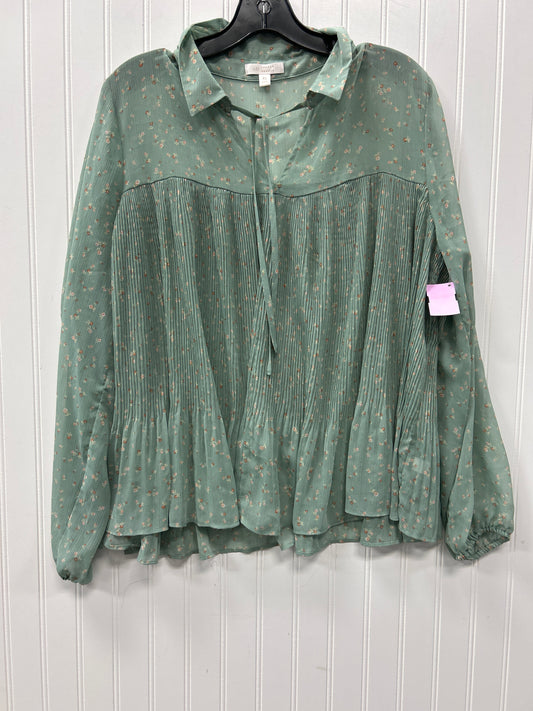 Blouse Ls By Lc Lauren Conrad In Green, Size:Xl