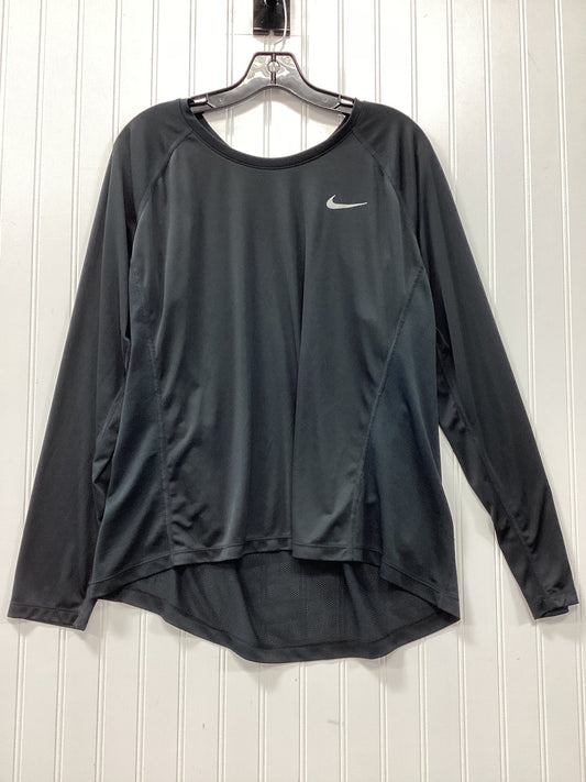 Athletic Top Ls Collar By Nike In Black, Size:2X
