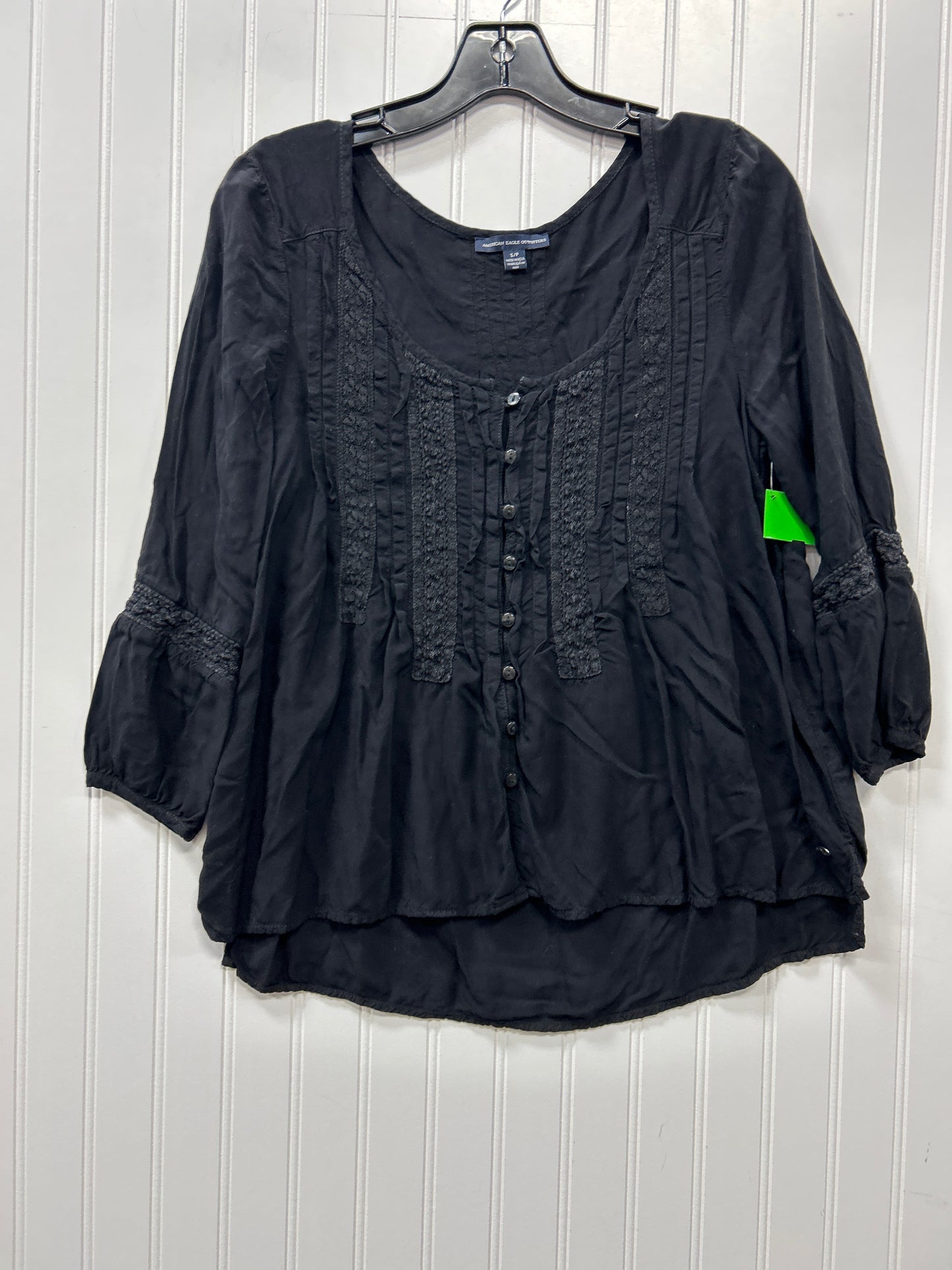 Blouse Ls By American Eagle In Black, Size:S