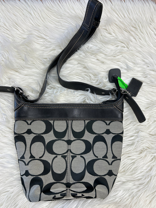 Handbag Designer By Coach In Black & Grey, Size:Large