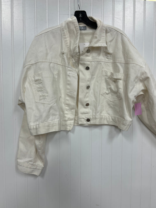 Jacket Denim By Blue B In White Denim, Size:M