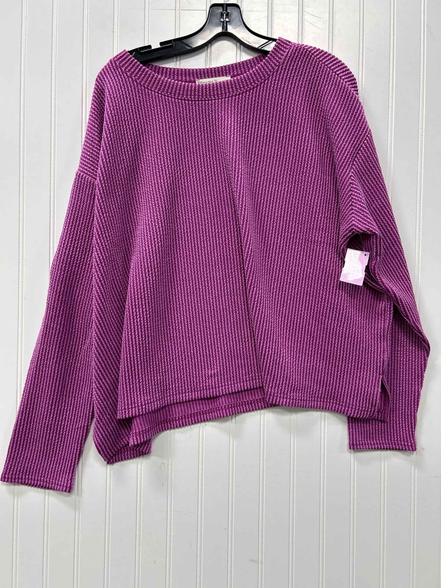 Top Ls By Zenana In Purple, Size:1X
