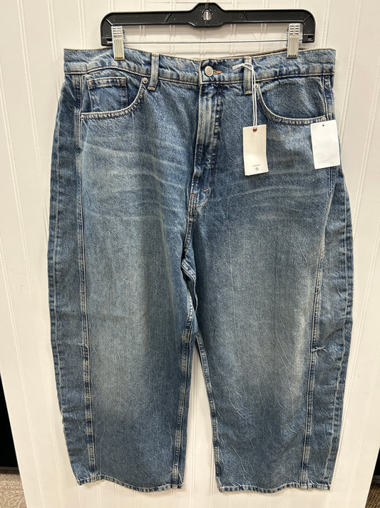 Jeans Wide Leg By Good American In Blue Denim, Size:14