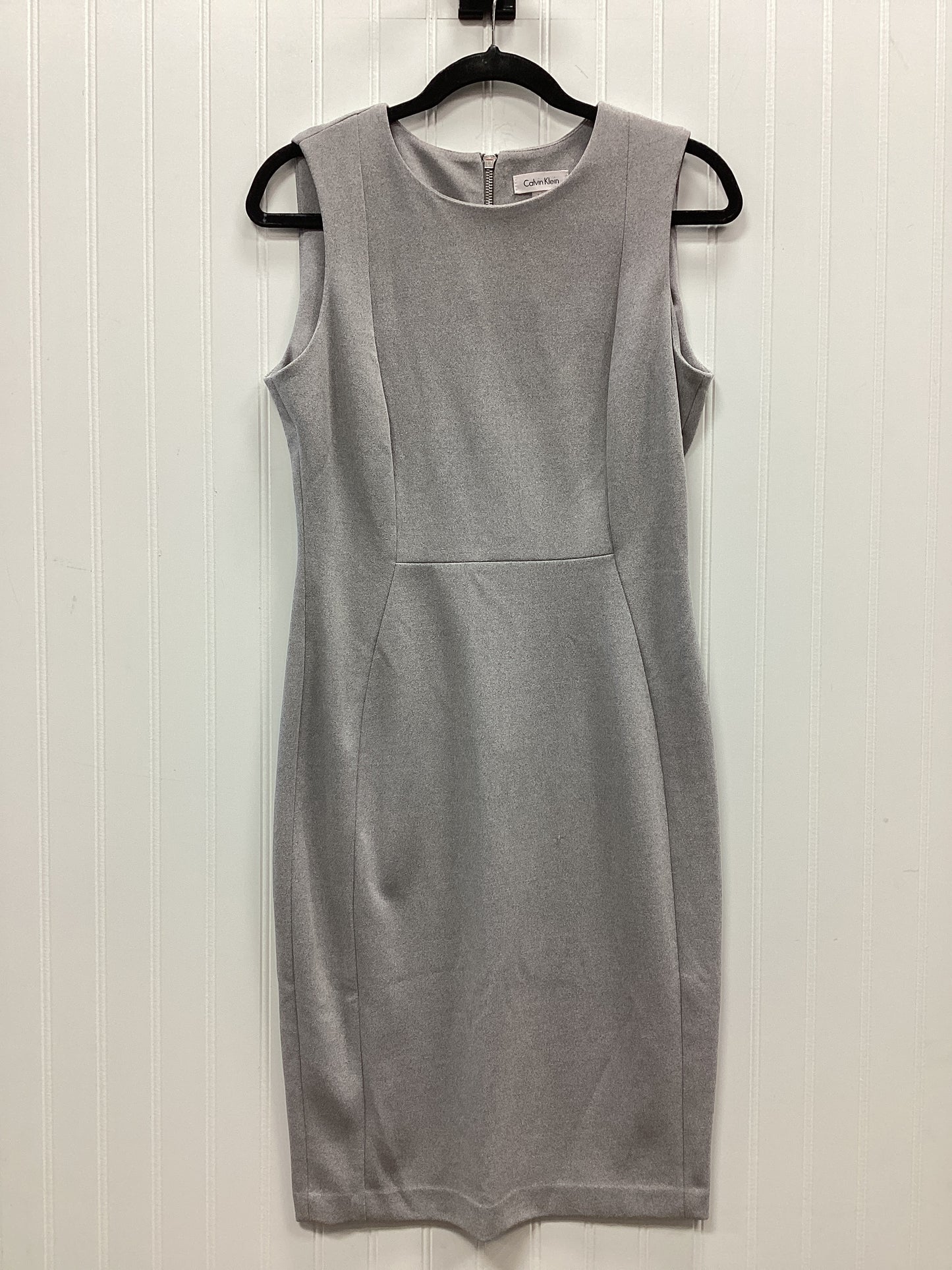 Dress Work By Calvin Klein In Grey, Size:8