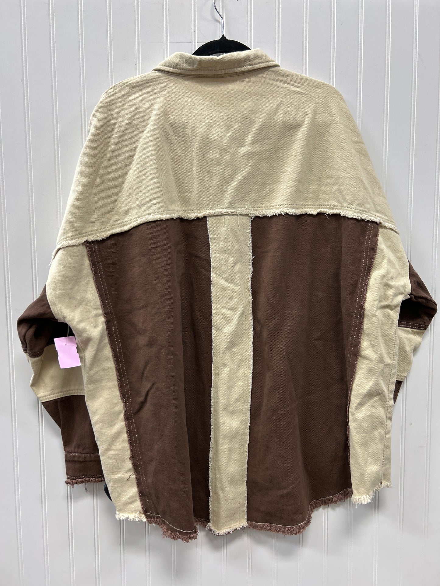 Jacket Denim By Cmc In Brown & Cream, Size:2X