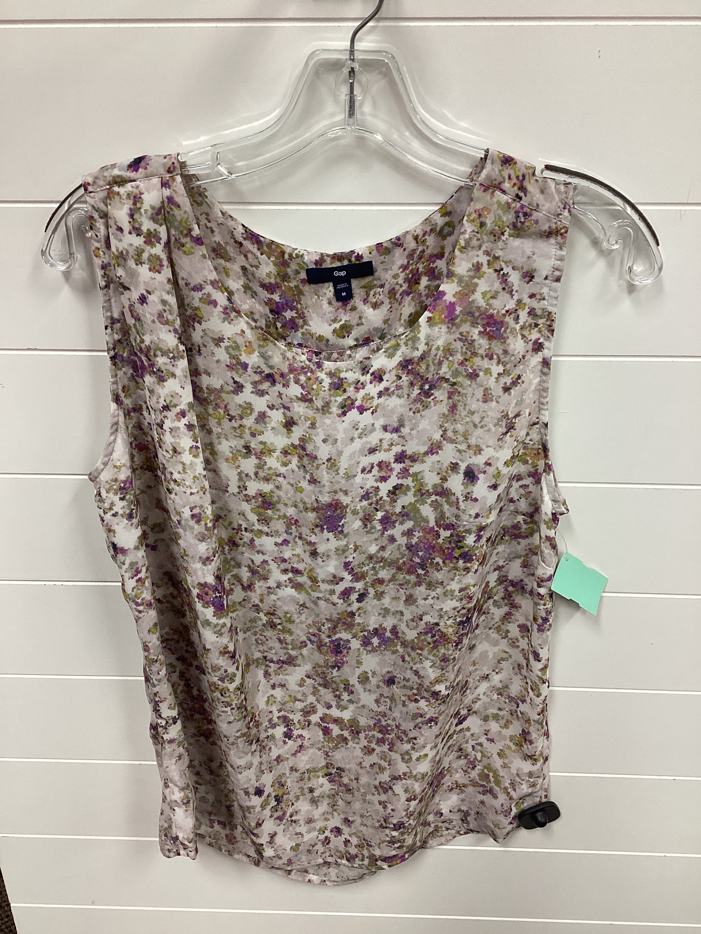 Top Sleeveless By Gap In Floral Print, Size:M