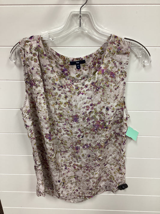 Top Sleeveless By Gap In Floral Print, Size:M