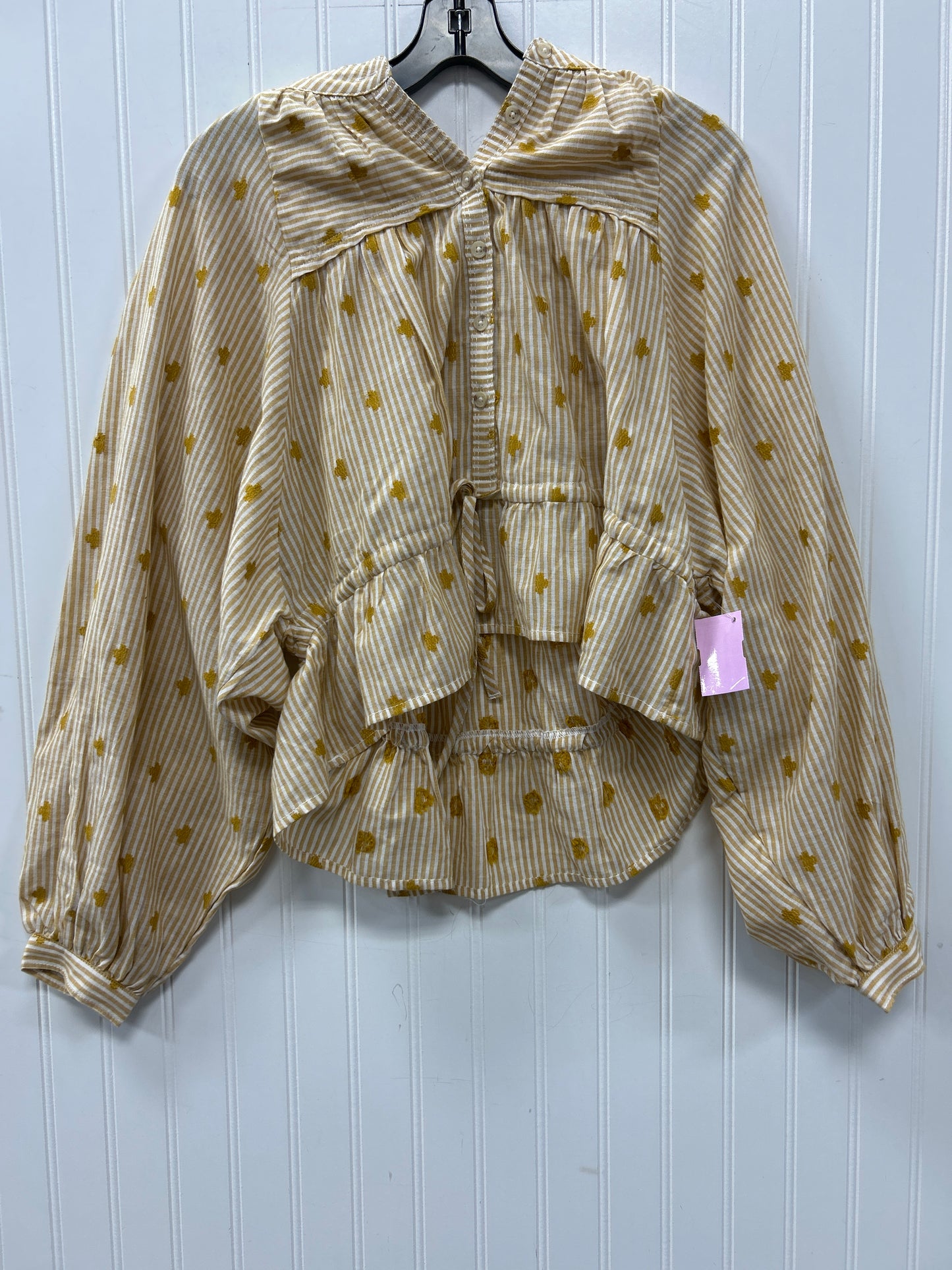 Blouse Ls By Pilcro In Yellow, Size:S