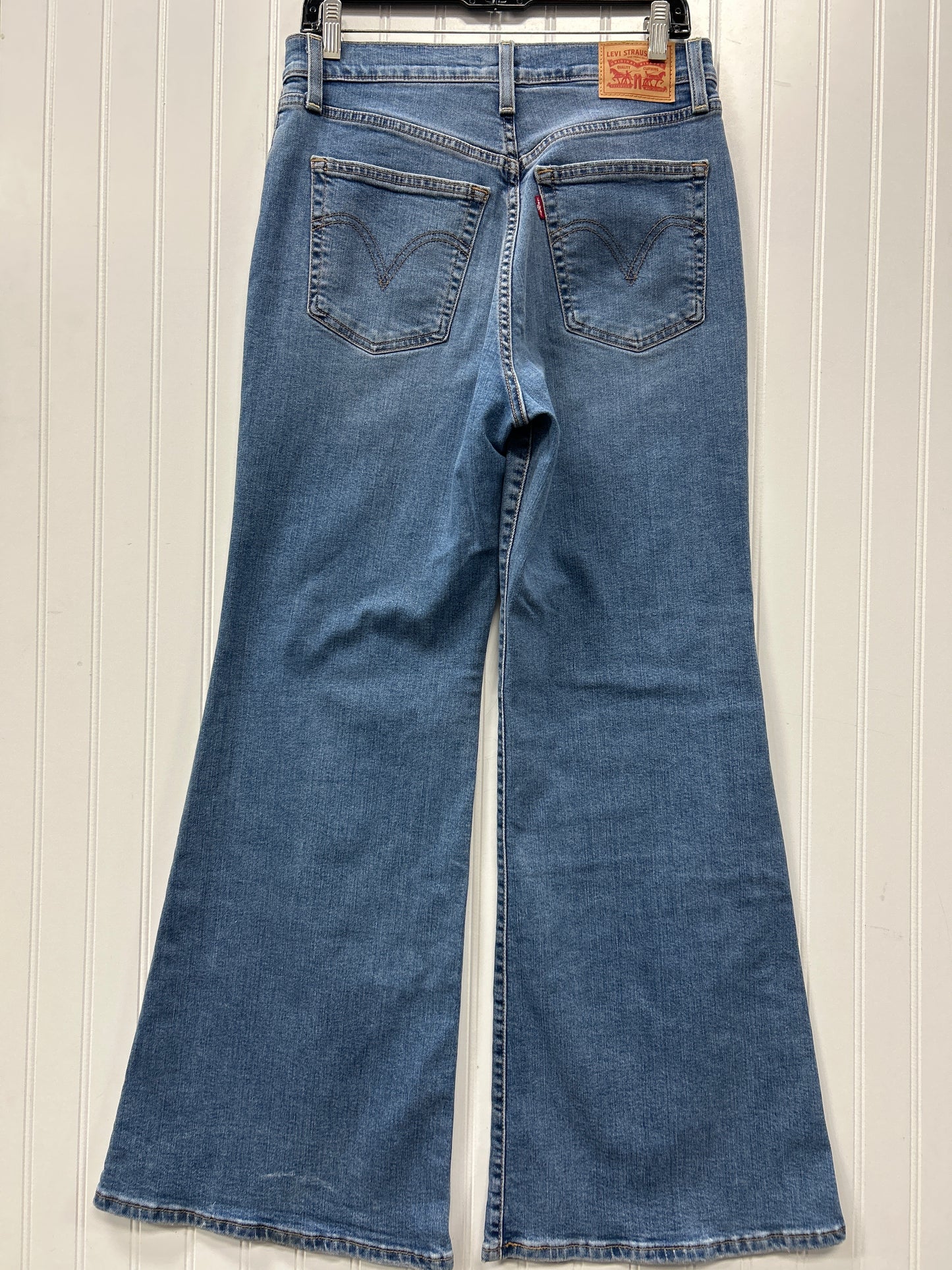Jeans Wide Leg By Levis In Blue Denim, Size:8