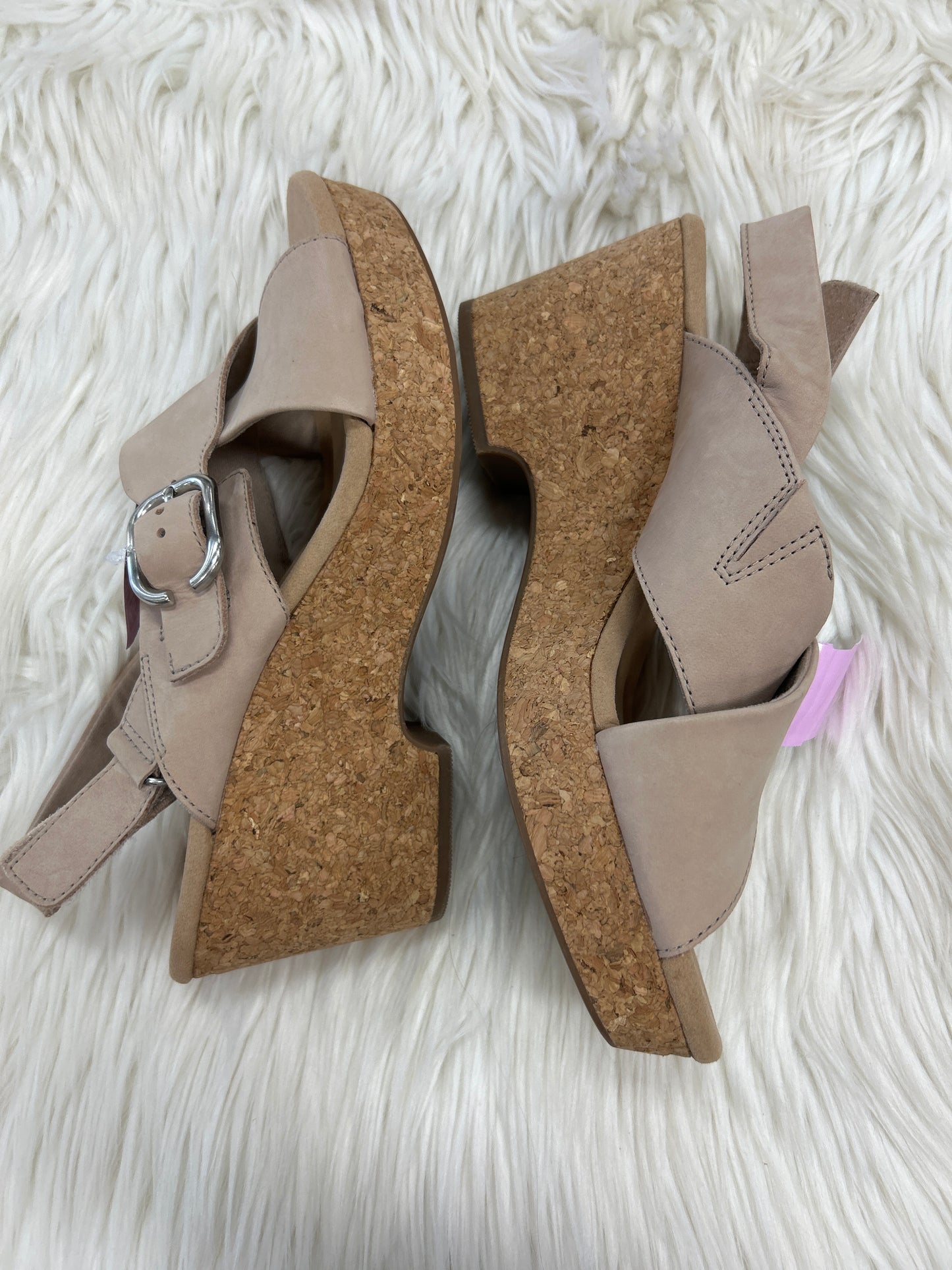 Sandals Heels Wedge By Clarks In Beige, Size:10