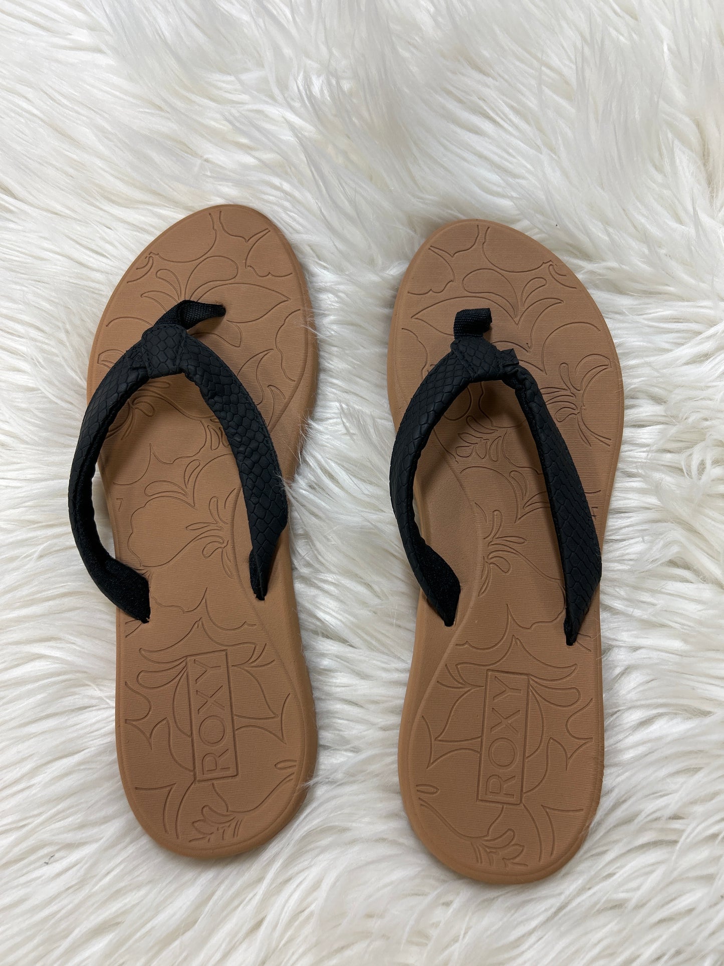 Sandals Flip Flops By Roxy In Black, Size:10