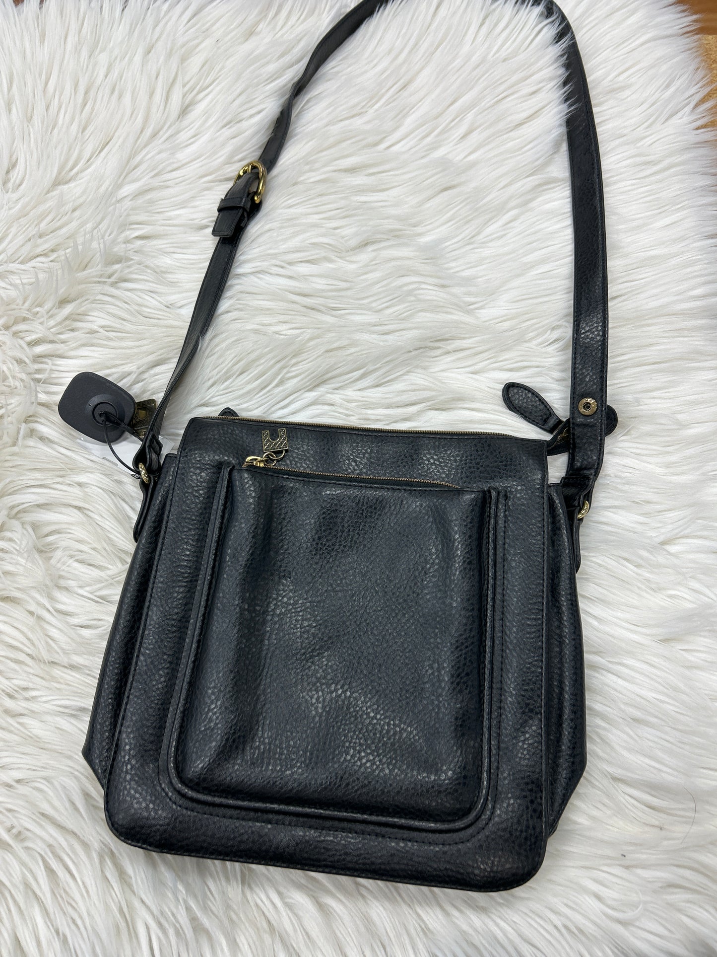 Handbag Leather By Relic In Black, Size:Medium