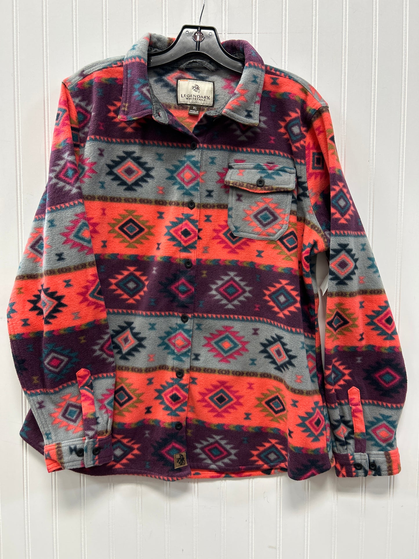 Jacket Fleece By Cmc In Pink & Purple, Size:Xl