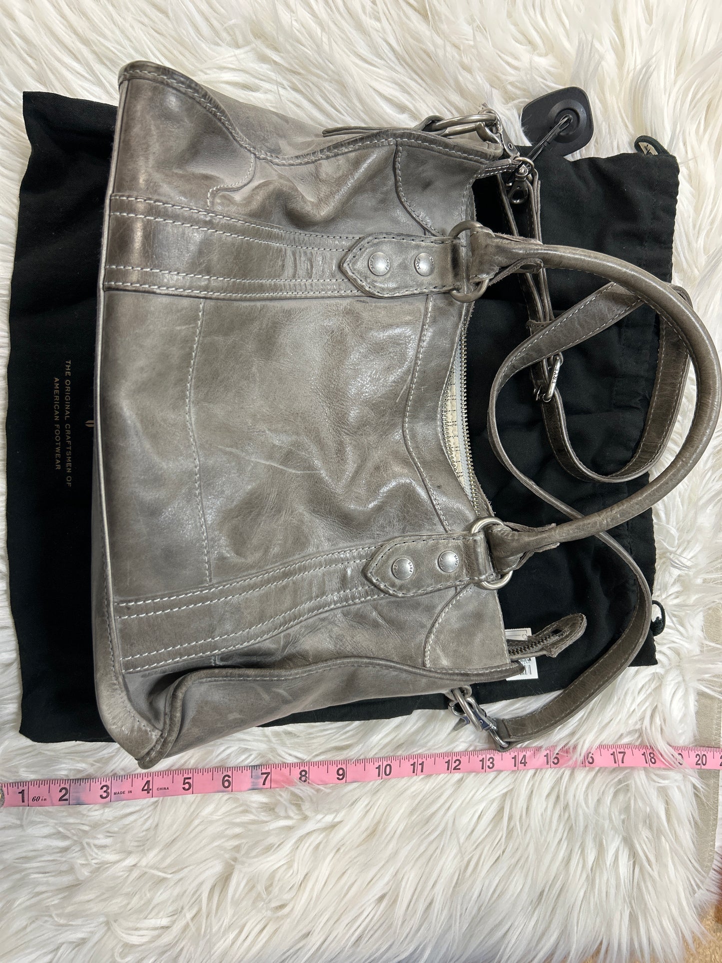 Handbag Designer By Frye In Grey, Size:Medium