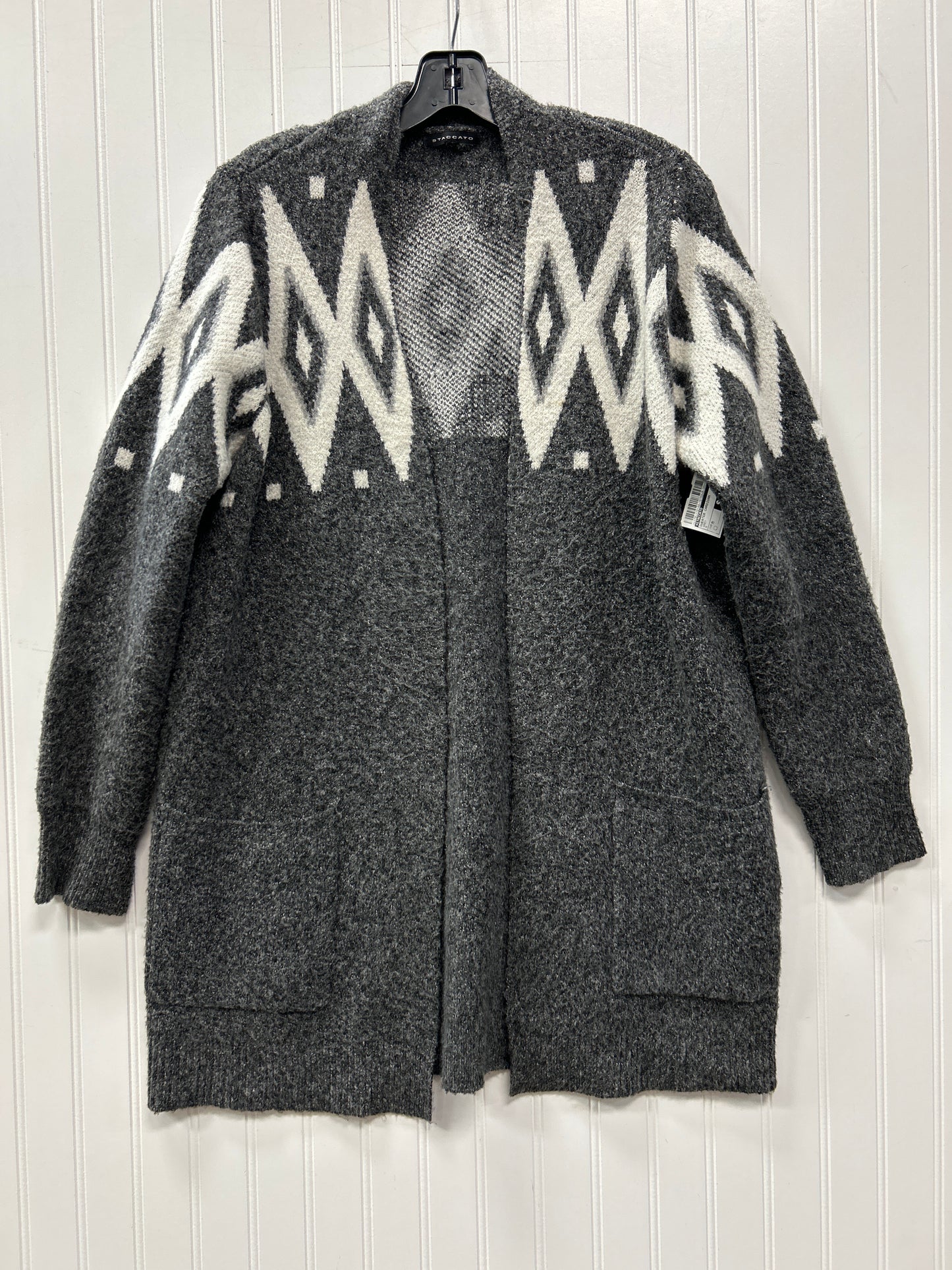 Sweater Cardigan By Staccato In Grey, Size:M