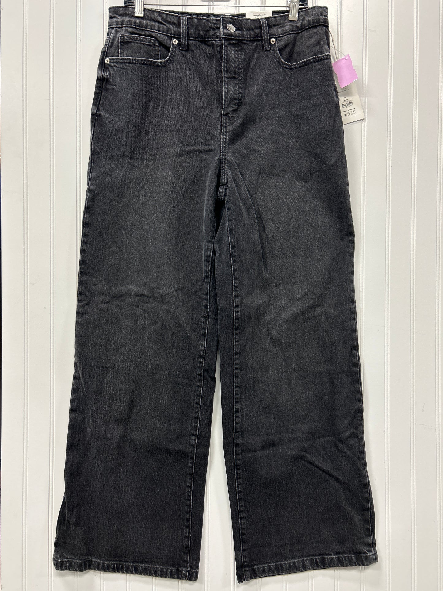 Jeans Wide Leg By Free Assembly In Black Denim, Size:10