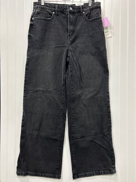 Jeans Wide Leg By Free Assembly In Black Denim, Size:10