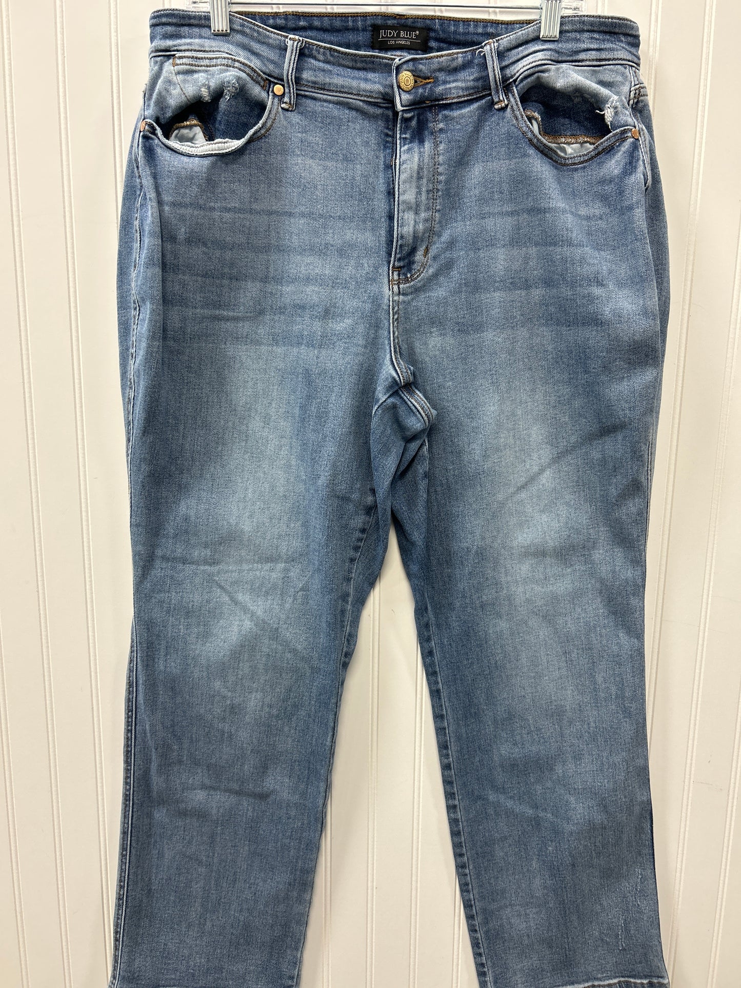 Jeans Straight By Judy Blue In Blue Denim, Size:18