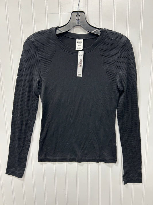 Athletic Top Ls Collar By Pink In Black, Size:Xs