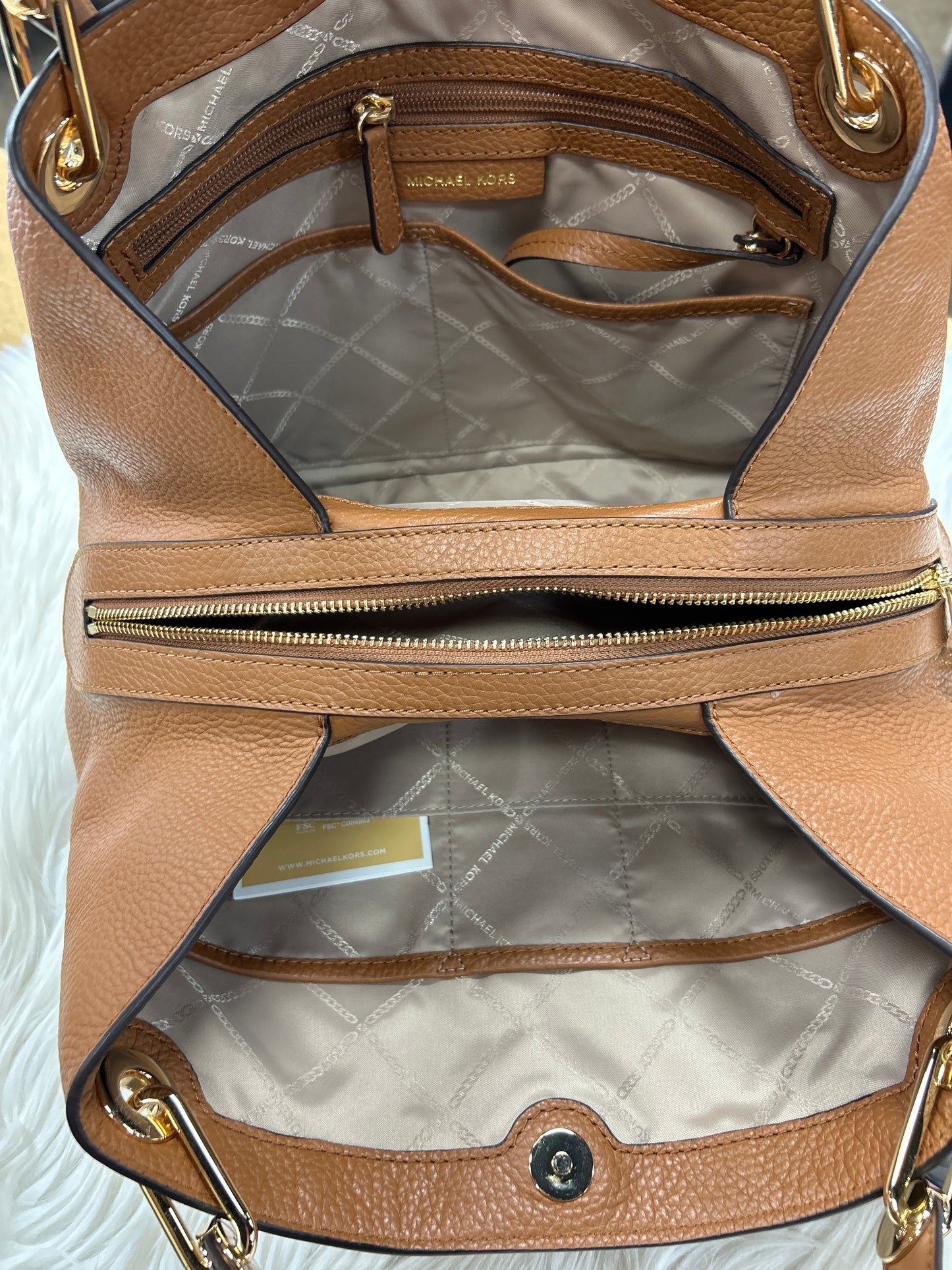 Handbag Designer By Michael Kors In Brown, Size:Medium