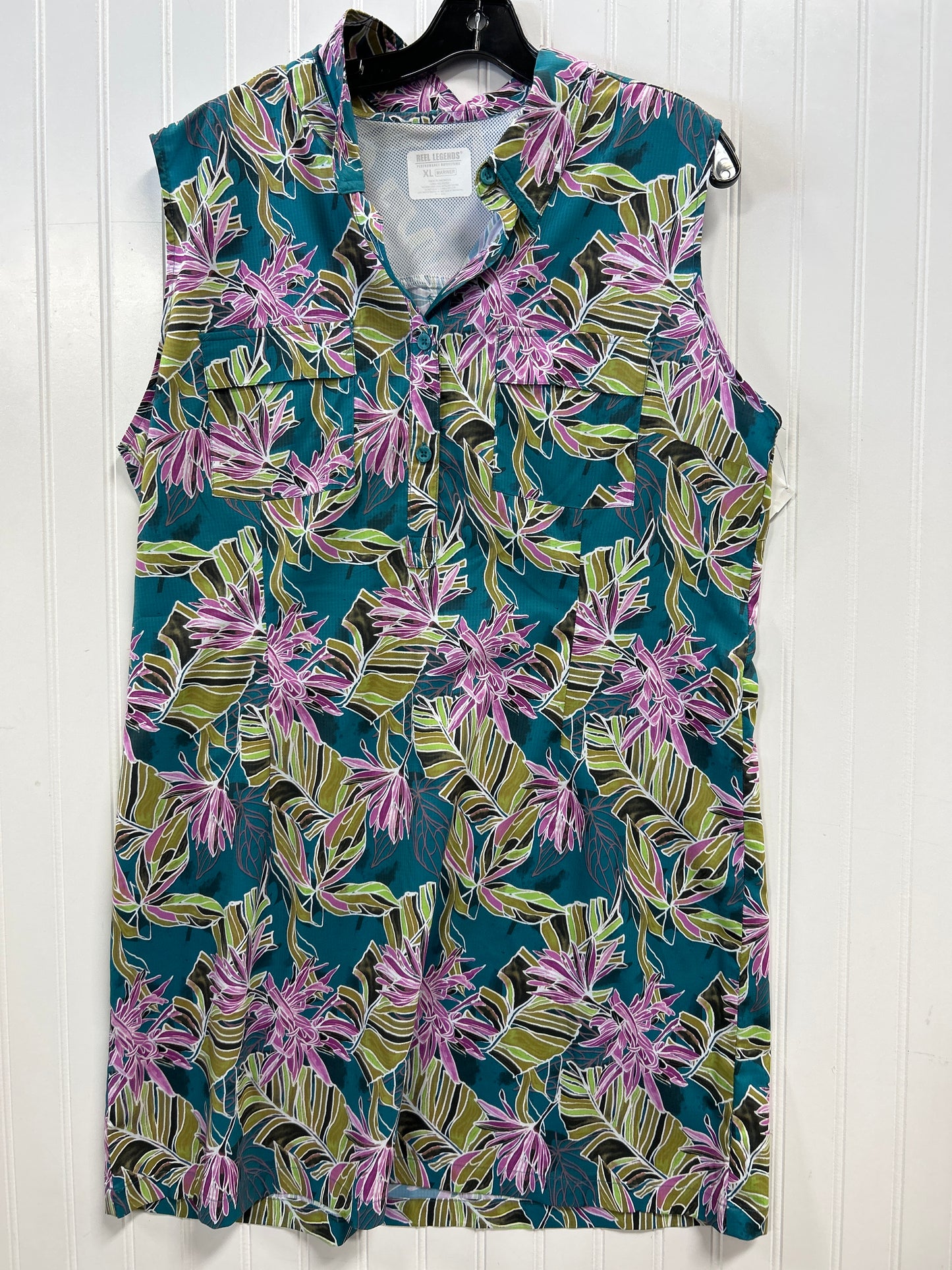 Dress Casual Midi By Reel Legends In Teal, Size:Xl