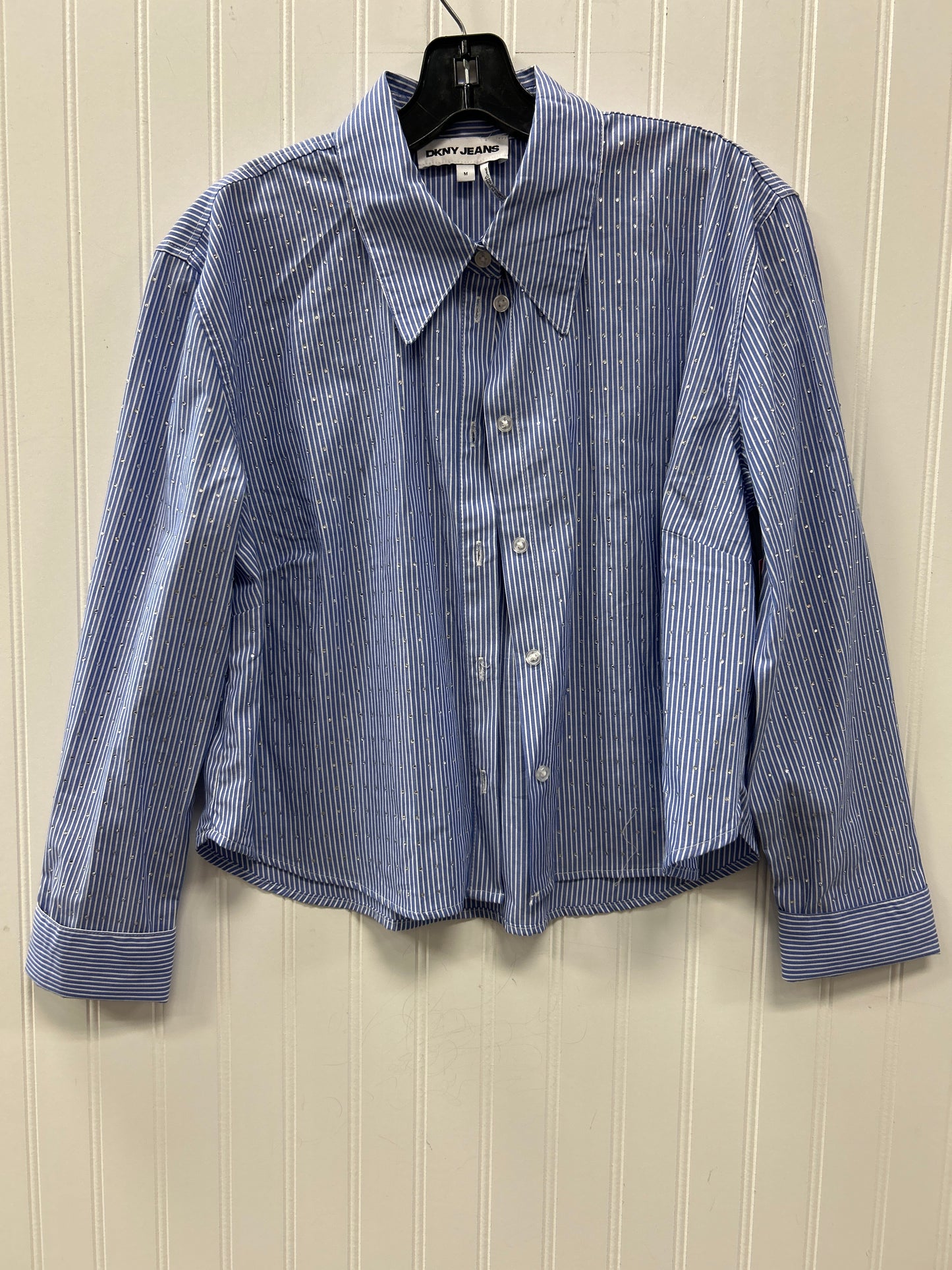Blouse Ls By Dkny In Blue, Size:M