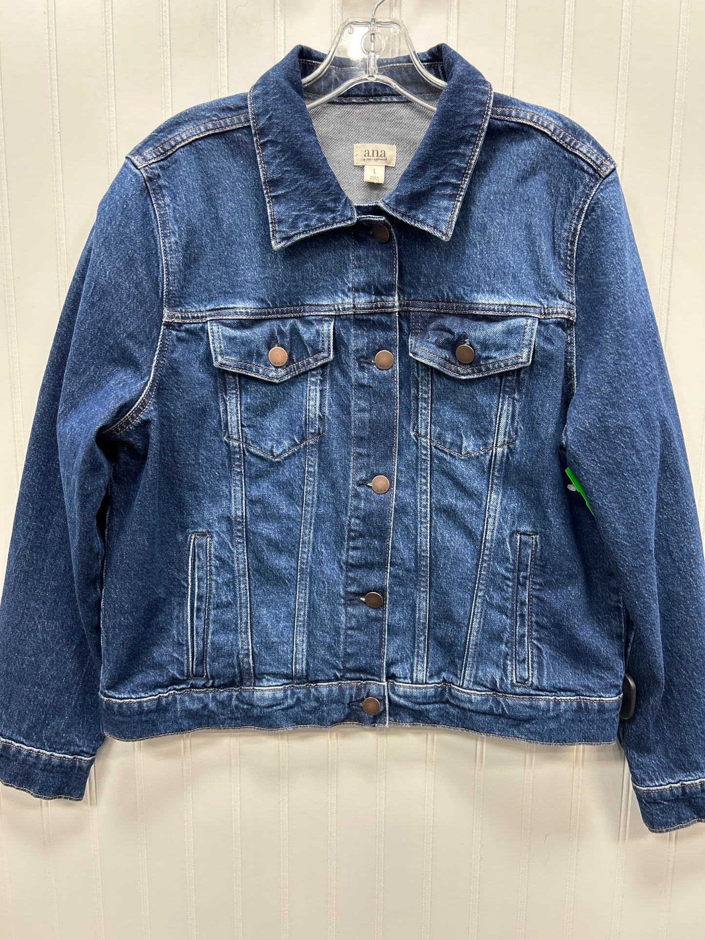 Jacket Denim By Ana In Blue Denim, Size:L