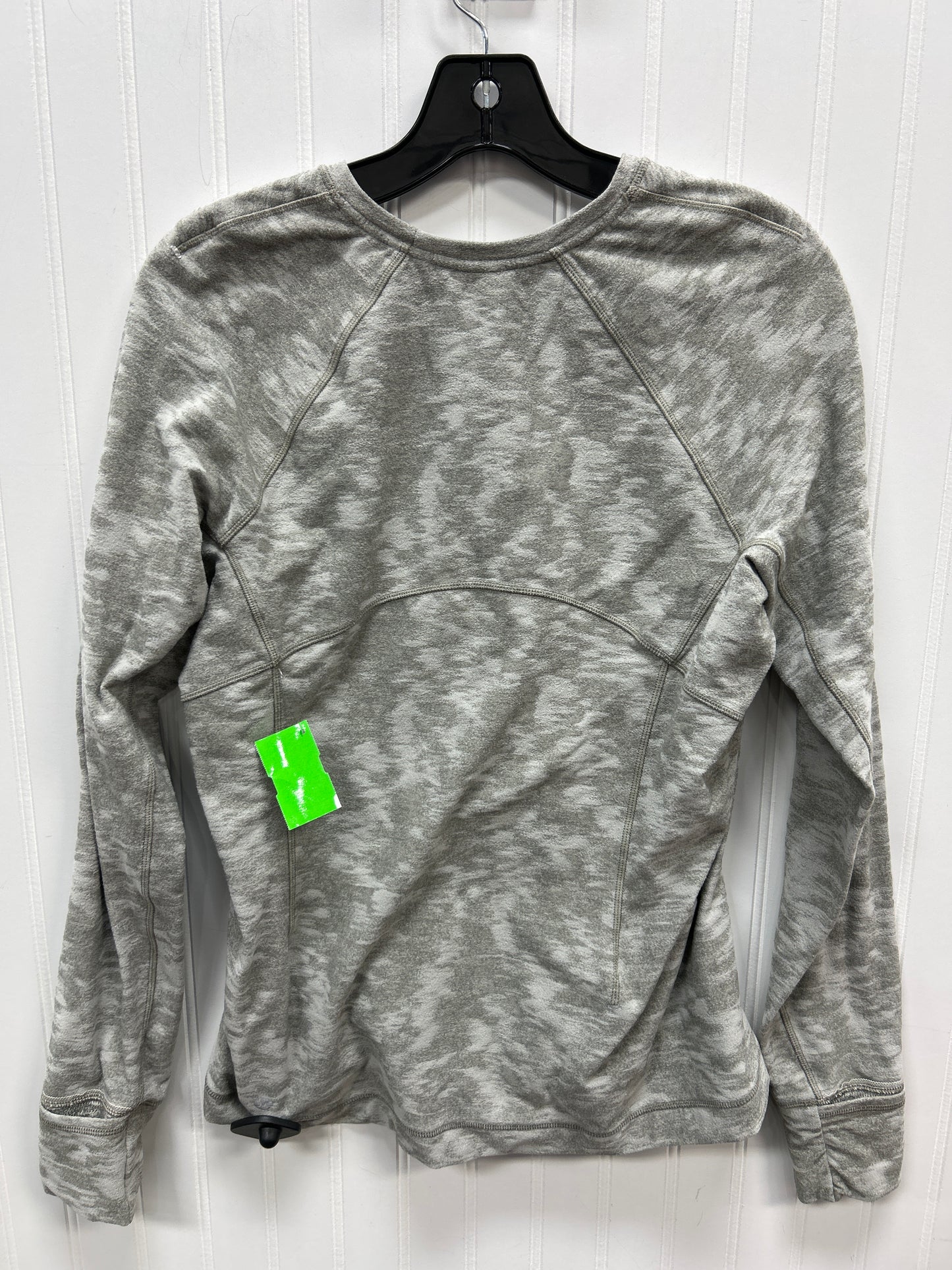Athletic Top Ls Collar By Lululemon In Grey, Size:M